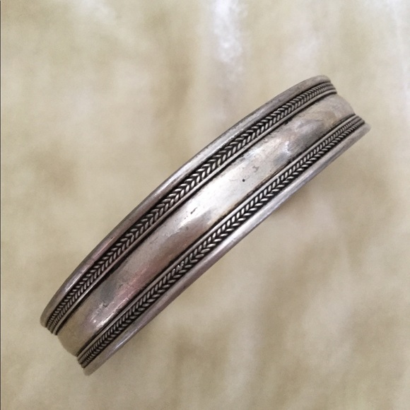 Jewelry - Vintage Nepal Hindu silver cuff bracelet